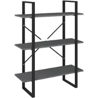 vidaXL Boekenkast met 3 schappen 80x30x105 cm massief grenenhout grijs