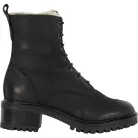 Dune London Leren combatlaarzen met blokhak voor dames (Zwart)