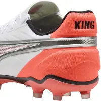 Puma Heren King Match Stevige Grond Voetbalschoenen (Wit, Rood)