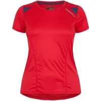 Diadora T-shirt met logo en mesh-inzetstukken voor dames (Tomatenrood)