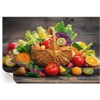 Wallfluent Zelfklevend Fotobehang - Groente Vliesbehang - 152x104 cm - Fruitige Rijkdom Behang Zonder Lijm - Slaapkamer behang Voedsel - Makkelijk Aan Te Brengen Behang - Bubble Free Behang