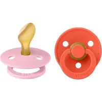 BIBS Fopspeen Anatomical Baby Pink/Tango 6-18mnd 2st