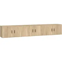 DKD Home Decor Tv-wandmeubels 3 st 80x34,5x40 cm sonoma eikenkleurig