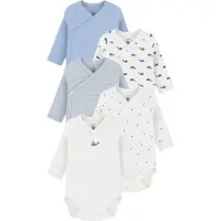 Petit Bateau Rompers l/s - 5-pack - Variant - - 6 mnd - Rompers Lange Mouw