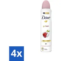 Dove 4 x - Deodorant - Spray Go Fresh - Granaatappel - Fruitige geur - 250 ml - Deodorant Spray - Granaatappel Citroenverbena - Fruitige Geur - Anti-Transpirant - Alcoholvrij
