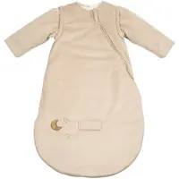 Nattou LouLou Baby Slaapzak 70 cm - Slaapzak met Afneembare Mouwen in Velours - TOG 2,5 - Zachte Babyslaapzak - Zand