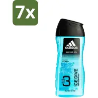 Adidas 7 x - 3-in-1 Douchegel - Ice Dive Refreshing - Marine Extract - 250 ml - Douchegel - Douche En Shampoo - Verfrissend - Sportieve Verzorging - Frisheid