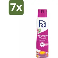 Fa 7 x Deodorant Spray Throwback Moments 150 ml - 48 Uur Bescherming - Deodorant Spray - Roze Lotus - Frisheid - Hydratatie