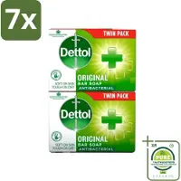 Dettol 7 x - Zeeptablet - Origineel - Antibacterieel - 2x 100g Zeeptabletten - Grootverpakking - Handzeep - Antibacterieel - Hygiëne - Handwas - Zeeptablet