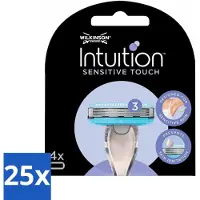 Wilkinson 25 x - Navulmesjes Intuition Sensitive Touch - Met Aloe Vera - 3 scheermesjes - Scheermesjes - Gevoelige Zones - Aloe Vera - Cacaoboter - Curve-sensing
