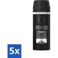 Axe 5 x Deodorant Bodyspray Black 150 ml - Deodorant Bodyspray - Anti-transpirant - Zweetgeur - Sandelhout Geur - Munt Geur