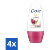 Dove 4 x - Deodorant - Roll-on Go Fresh Granaatappel - Frisse geur - 50 ml - Go Fresh - Granaatappel - Roll-on Deodorant - Anti-transpirant - Fruitige Geur