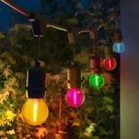 LEDVION - Lichtsnoer Buiten 25M - 25 Multicolor E27 LED Lampen - IP65 Waterdicht - 2100K - Warm Wit - Sfeerverlichting Tuinverlichting