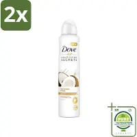 Dove - Deodorant - Coconut & Jasmine Flower - Tropisch en verzorgend - 250 ml - Voordeelverpakking - 2 stuks - deodorant spray - Kokos en jasmijn