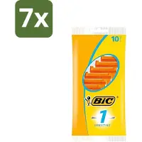 BIC 7 x - Scheermesjes - Sensitive - Enkel Mesje - Wegwerpmesjes - 10 Scheermesjes - Scheermesje - Wegwerpscheermesje - Gevoelige Huid - Enkel Mesje - Roestvrij Staal