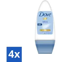 Dove 4 x - Deodorant - Roll-on Talco - Subtiele en zachte geur - 50 ml - Talco Roll-on - Talco Deodorant - Roll-on Deodorant - Talco Deodorant 50 Ml - Alcoholvrije Deodorant
