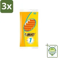 BIC 3 x - Scheermesjes - Sensitive - Enkel Mesje - Wegwerpmesjes - 10 Scheermesjes - Grootverpakking - Scheermesje - Wegwerpscheermesje - Gevoelige Huid - Roestvrij Staal - Polymerische Bekleding