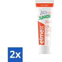 Elmex 2 x Gel-Tandpasta Junior (5-12 Jaar) 75 ml - Tandpasta Voor Kinderen - Gaatjesbescherming - Aminfluoride - Tandpasta Gel - Kindertandpasta