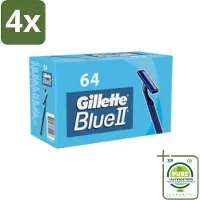 Gillette - Blue 2 - Wegwerpscheermesjes - Duurzaam en comfortabel - 64 Scheermesjes - Voordeelverpakking - 4 stuks - Scheermesjes - Wegwerpscheermesjes
