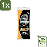 BIC 1 x - Scheermesjes - Metaal - Enkel Mesje - Wegwerpmesjes - 5 Scheermesjes - Scheermesje - Wegwerpmesje - Roestvrij Staal - Enkel Mesje - Precisie Scheren