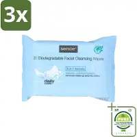 Sence 3 x - Normale Huid - Gezichtsreinigingsdoekjes - Mild Reinigend - 20 Doekjes - Grootverpakking - Gezichtsreinigingsdoekjes - Normale Huid - Reinigingsdoekje - Huid Reinigen - Make-up Verwijderen