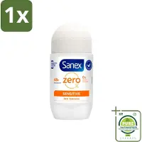 Sanex 1 x Deodorant Roller Zero% Sensitive Skin 50 ml - Deodorant Zero% Sensitive - Alcoholvrije Deodorant - Parabenenvrije Deodorant - Gevoelige Huid - Milde Deodorant