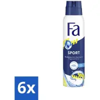 Fa Pflege 6 x - Deodorant Spray - Sport - Citroen - Tegen Vlekken - 48 uur Bescherming - 150 ml - Sport Deodorant - Citroen Deodorant - Anti Vlekken - 48 Uur Bescherming - Zweetgeur Bestrijding
