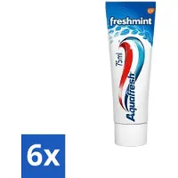 Aquafresh 6 x Tandpasta Freshmint Frisse Adem 75 ml - Tandpasta - Suikerzuurbescherming - Gaatjes - Tandvleesproblemen - Tandplak