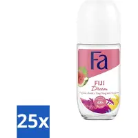 Fa Pflege 25 x - Deodorant Roller - Fiji Dream - Watermeloen & Ylang Ylang - 48 uur Bescherming - 50 ml - Deodorant Roll-on - 48 Uur Bescherming - Watermeloen Geur - Ylang Ylang Geur - Huidvriendelijk