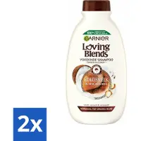 Garnier Loving Blends Shampoo met kokosmelk en macadamia, 300 ml - Voordeelverpakking - 2 stuks