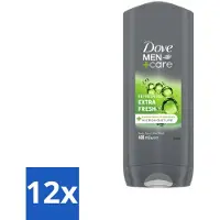 Dove 12 x Douchegel Men+ Care Extra Fresh 400 ml - Douchegel - Mannelijke Geur - Reiniging - Huidverzorging - Frisse Geur