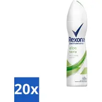 Rexona 20 x - Fresh Aloe Vera - Deodorant Spray - 150 ml - Deodorant Spray - Aloë Vera - 48 Uur Bescherming - Zweet En Geur - Huid Verzorging