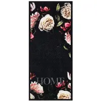 Vica International Deurmat Pink Roses antraciet - 66x150 cm