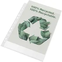 Esselte 100% Gerecyclede PP A4 Premium Showtas - 70 micron - 100x Transparante Insteekhoezen - Ideaal Voor Thuiskantoor