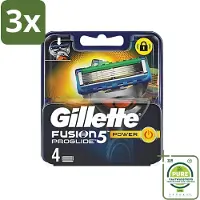 Gillette 3 x - Fusion 5 ProGlide Power - Precisie en comfort - 4 Navulscheermesjes - Grootverpakking - Scheermesjes - Scheren - Scheren Mesjes - Scheren Voor Mannen - Scheren Comfort