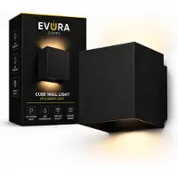 Evura Goods - Wandlamp Buiten - Zwart - Up Downlight - IP65 - Warm Wit