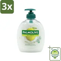 Palmolive 3 x Naturals - Handzeep - Melk & Olijf - 300 ml - Grootverpakking - Handzeep Melk En Olijf - Natuurlijke Handzeep - Handen Verzorgen - Melkproteïnen - Olijfextract