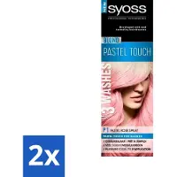 Syoss 2 x Color Blond Pastel Touch P1 Pastel Rose - Haarverf Spray - Pastel Rose - Haarverf Spray - Pastel Rose - Blond - Salonplex Technologie - Haarverlichting