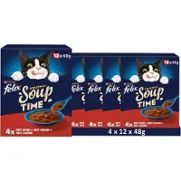 Felix Soup, verpakking van 12 stuks: een verscheidenheid aan smaken van het platteland (4 x 12 x 48g)