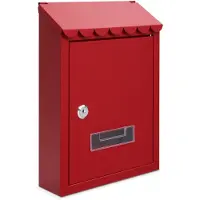 Famanu – Wandgemonteerde brievenbus van verzinkt staal, afsluitbare brievenbus met 2 sleutels, weerbestendig, 21 x 30 x 7 cm, rood