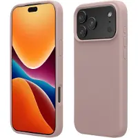 Kwmobile telefoonhoesje geschikt voor Apple iPhone 17 Pro Max - Hoesje met siliconen coating - Smartphone case in licht oudroze