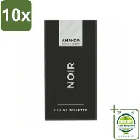 Amando 10 x Noir Eau de Toilette 50 ml - Grootverpakking - Noir Eau De Toilette - Mannelijke Geur - Klassieke Geur - Kruiden - Specerijen