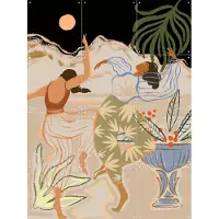 IXXI Moonlight Dance, Arty Guava - 60 x 80 cm - Gratis ophangtool - Grote wanddecoratie en posters - Illustraties, Speels, Vintage, Digitale Kunst