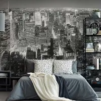 A.S. Création Fotobehang Midtown New York DD118993 Designwalls Zwart Antraciet Vlies 384 X 260 cm (8 delen) Goedkoop fotobehang