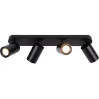 LEDVION - LED Plafondspot - Zwart 4-lichts - Dimbaar - 3W - 2700K - Rechthoek - GU10 - IP20