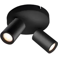 LEDVION - LED Plafondspot - Zwart 2-lichts - GU10 - IP20