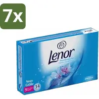 Lenor 7 x - Droogtrommeldoekjes - Aprilfris - Textielverfrisser - 34 Doekjes - Droogtrommeldoekjes - Wasdoekjes - Textielverfrisser - Frisheid - Statische Elektriciteit