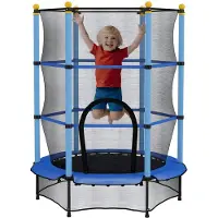 Happiq Kindertrampoline Ø140 cm – Tuintrampoline voor Kinderen 3-10 Jaar – Blauw