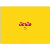 PosterMonkey Poster 160x120 cm - Smile - Geel - Roze - Posters - Kamer decoratie - Wanddecoratie woonkamer - Muurdecoratie slaapkamer XXL