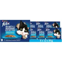 Felix PURINA As Good as It Looks 12-Pack Wet Cat Food, A Variety of Flavors from the Water (6 x 12 x 85g)